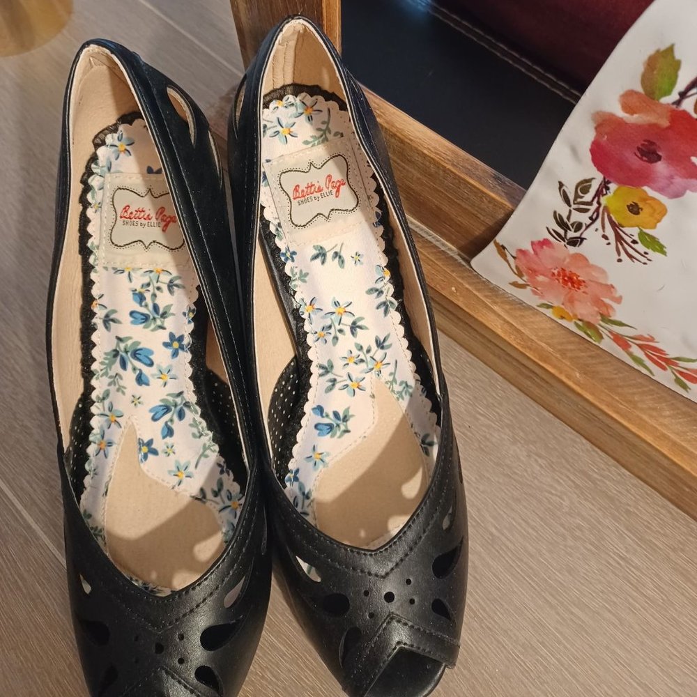 Bettie Page Peep Toe Pumps